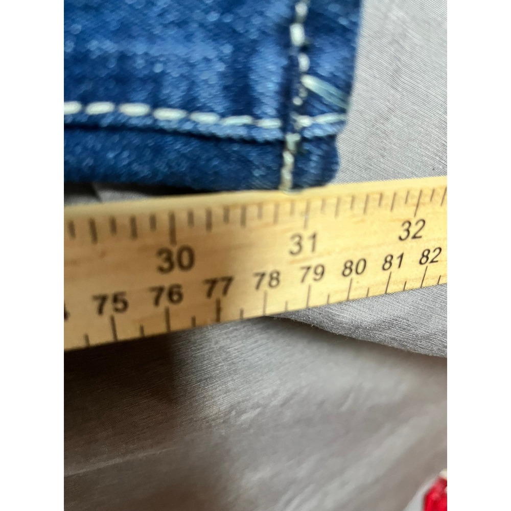 True Religion Jeans Mens 31 Geno Relaxed Slim Blue Contrast Stitch EUC - Picture 8 of 13